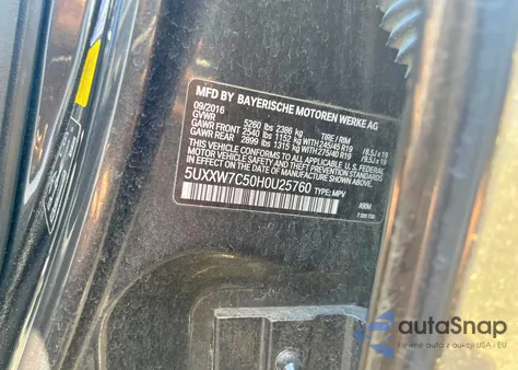 2017 BMW X4 xDrivem40I из США, поврежденный, VIN 5UXXW7C50H0U25760